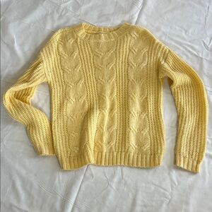 No Boundaries Soft Yellow Cable Knit Sweater